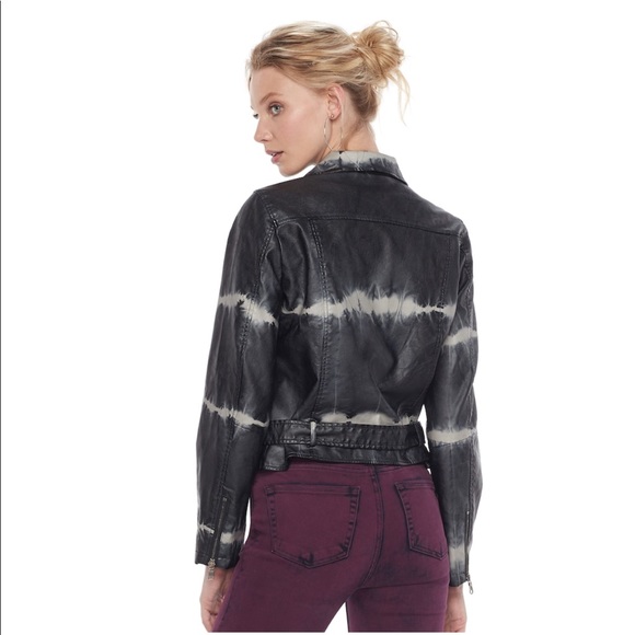 Rock & Republic Tie-Die Faux Leather Moto Jacket - Picture 2 of 3